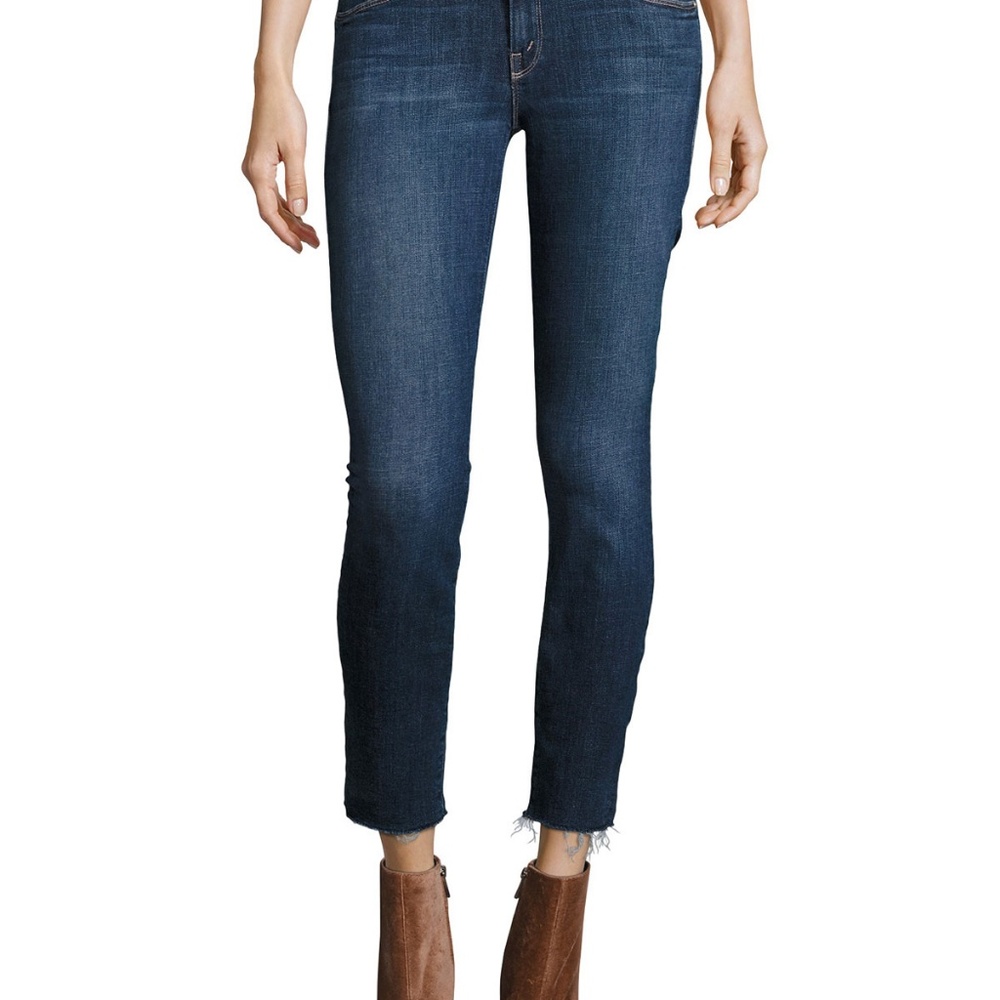 Mother Denim Stunner Zip Ankle Step Fray